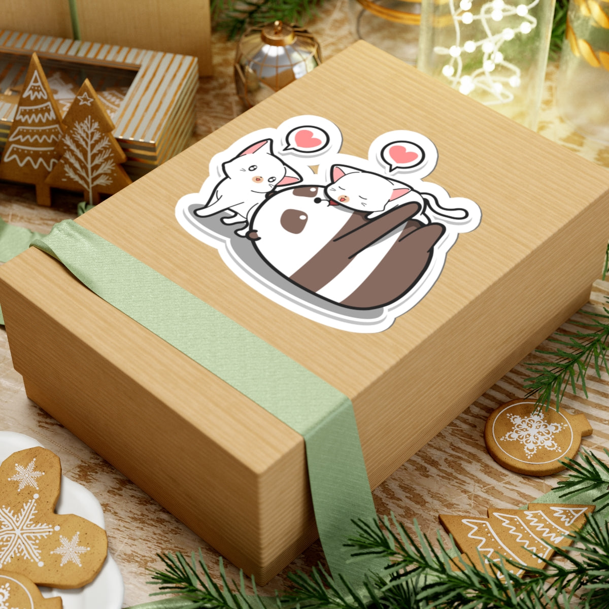 Kiss-Cut Stickers - The panda and cat