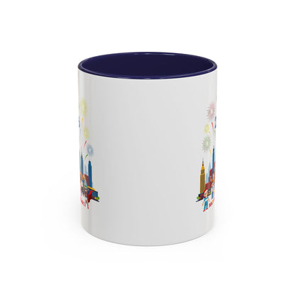 Accent Coffee Mug - Happy new year with fireworks - [[{"value":"Wonderwear Kid"}]]
