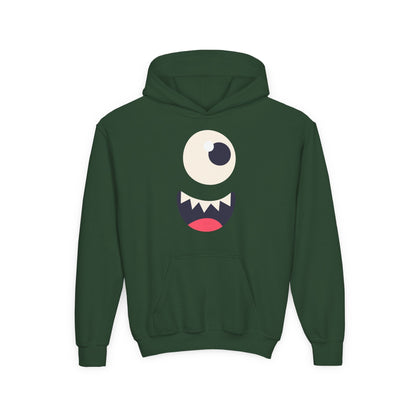 Youth Heavy Blend Hooded Sweatshirt - Monsters face Printify