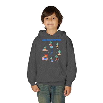 Youth Heavy Blend Hooded Sweatshirt - Super kiddo daily routine - [[{"value":"Wonderwear Kid"}]]