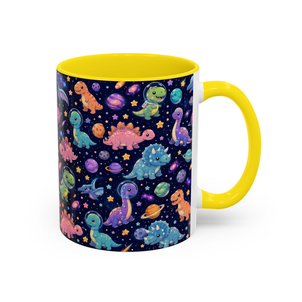 Accent Coffee Mug  (11/15 oz) - Cosmic dinosaurs