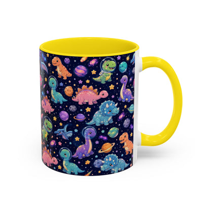 Accent Coffee Mug  (11/15 oz) - Cosmic dinosaurs