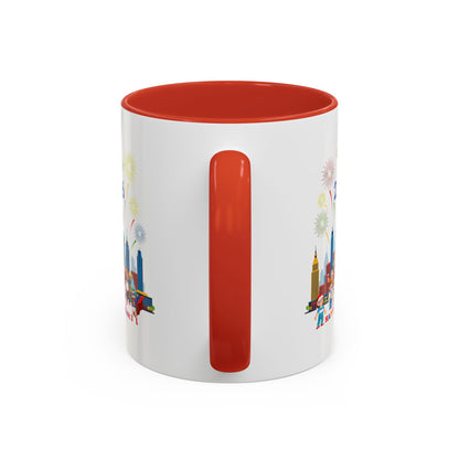Accent Coffee Mug - Happy new year with fireworks - [[{"value":"Wonderwear Kid"}]]