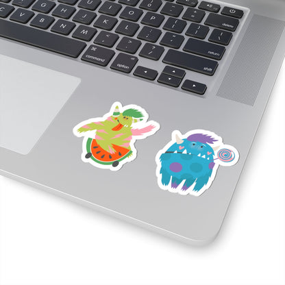 Kiss-Cut Vinyl Decals - Funny Toothy monsters Printify