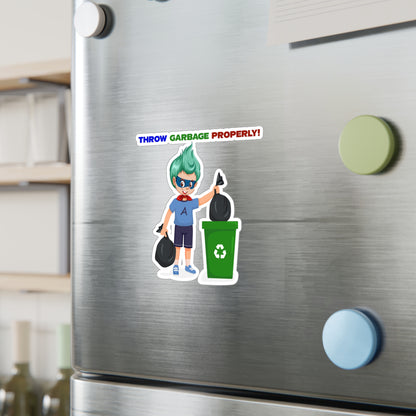 Halloween Kiss-Cut Vinyl Decals – Super kiddo taking trash out - [[{"value":"Wonderwear Kid"}]]