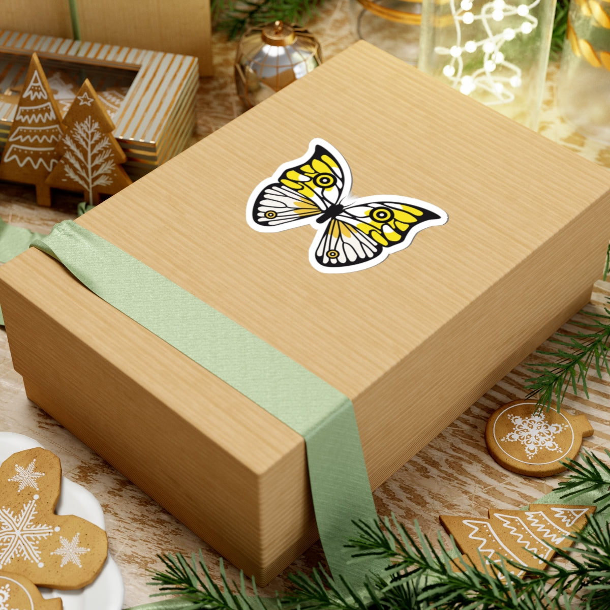 Kiss-Cut Stickers - Yellow butterfly
