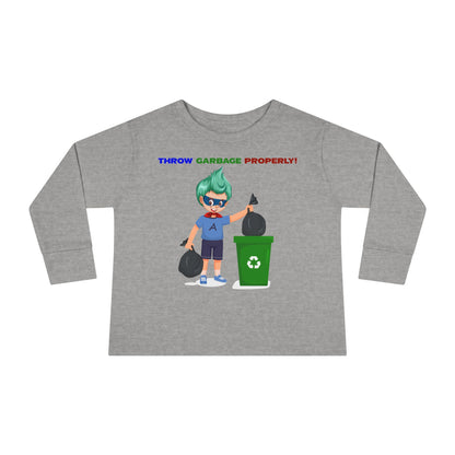 Toddler Long Sleeve Tee - Super kiddo taking trash out - [[{"value":"Wonderwear Kid"}]]