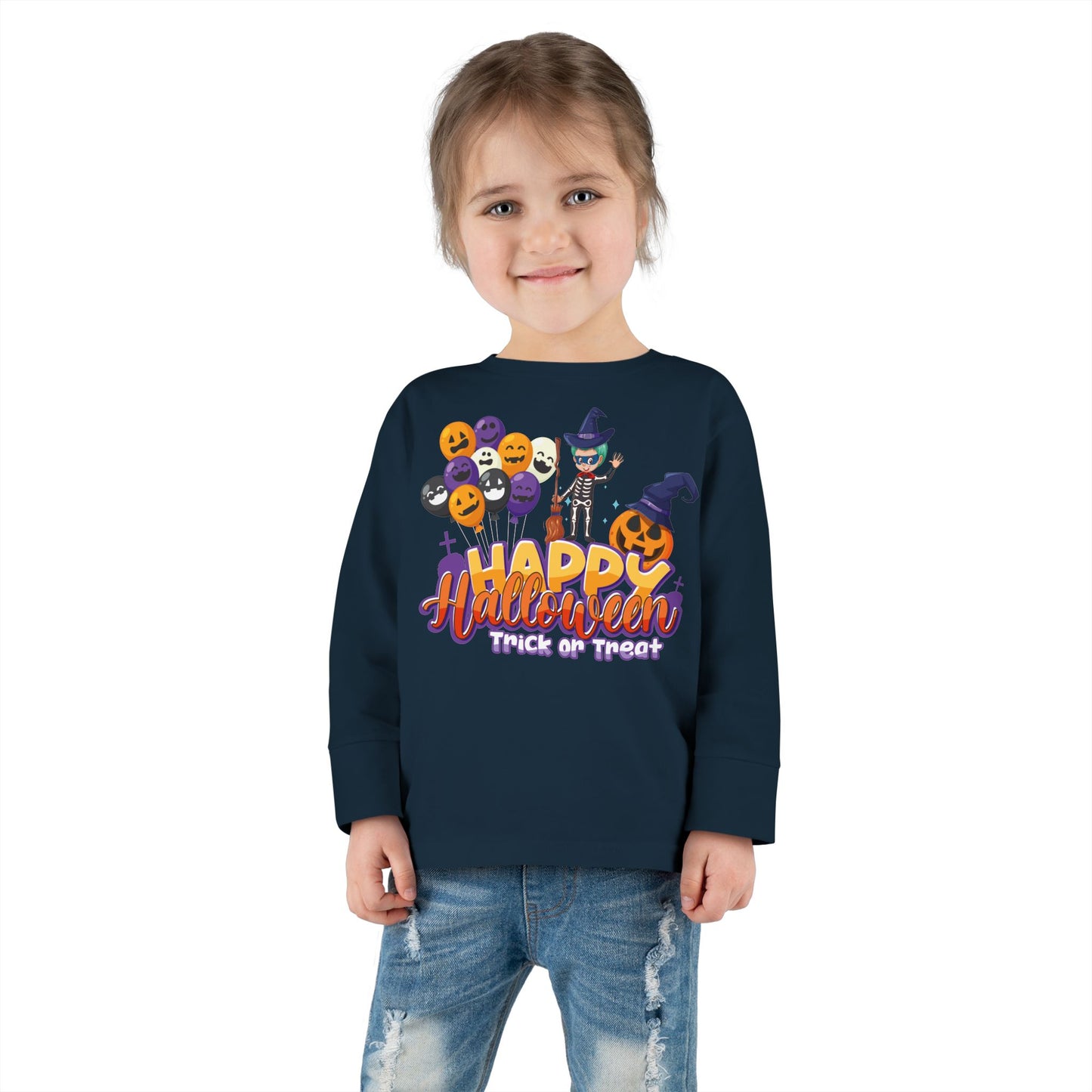 Toddler Long Sleeve Tee - Happy halloween trick or treat - [[{"value":"Wonderwear Kid"}]]