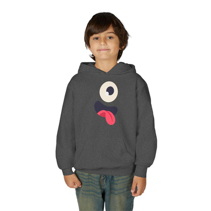 Youth Heavy Blend Hooded Sweatshirt - Monsters Eyes and tongue Printify