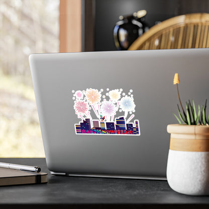 Christmas Kiss-Cut Vinyl Decals – Super kiddo with fireworks with text - [[{"value":"Wonderwear Kid"}]]