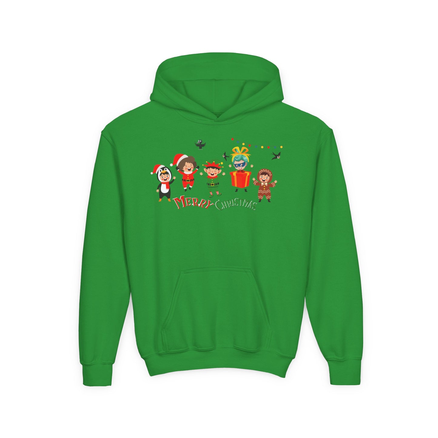 Youth Heavy Blend Hooded Sweatshirt - Merry christmas by super kiddo and friends