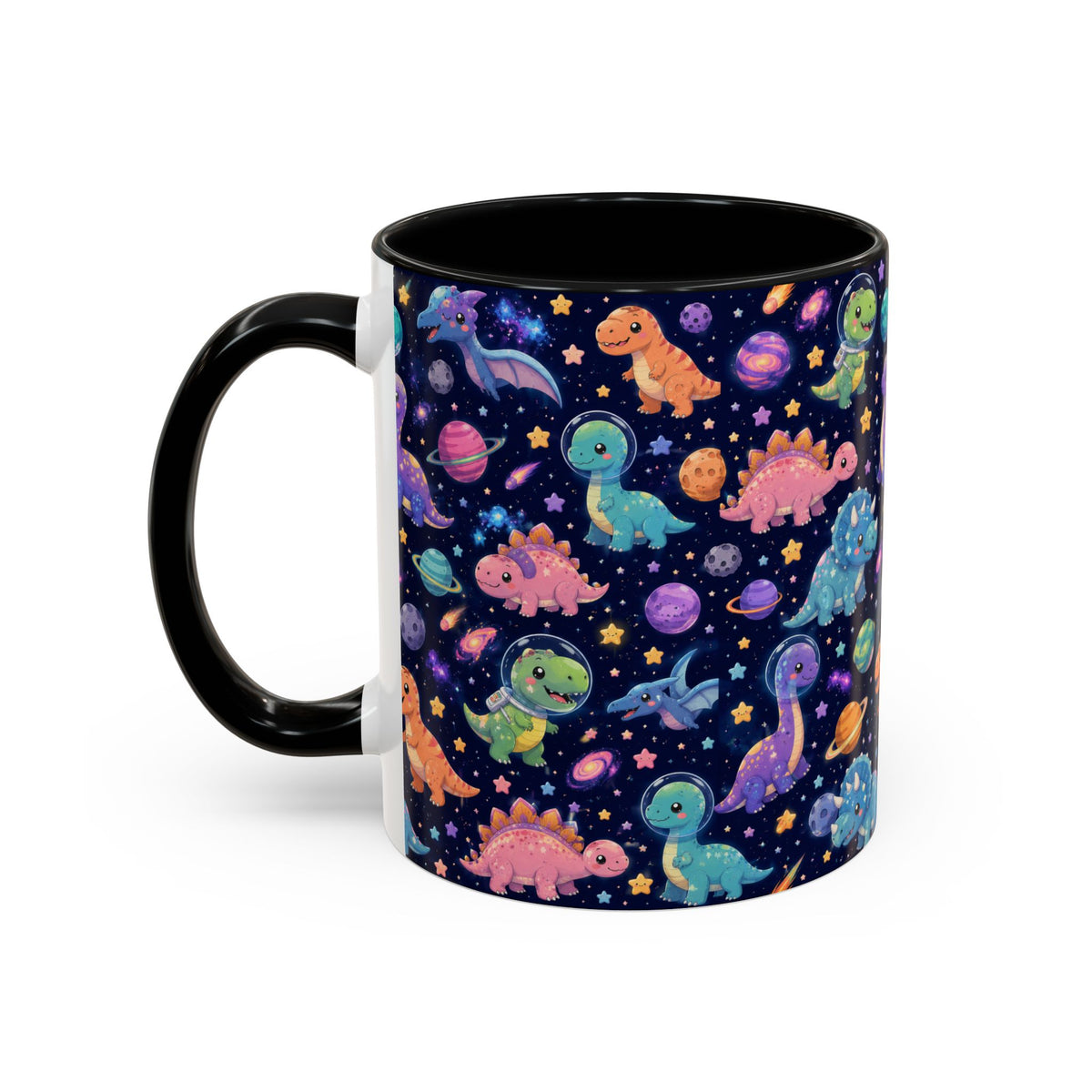 Accent Coffee Mug  (11/15 oz) - Cosmic dinosaurs