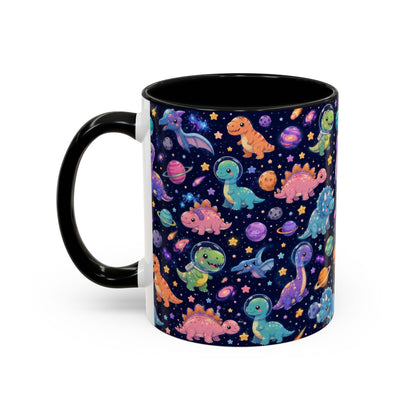 Accent Coffee Mug  (11/15 oz) - Cosmic dinosaurs