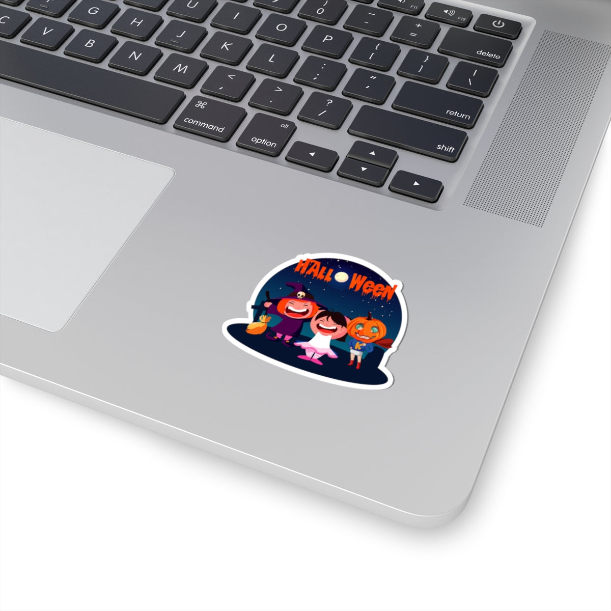 Kiss-Cut Stickers - Super kiddo wearing pumpkin - [[{"value":"Wonderwear Kid"}]]