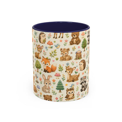 Accent Coffee Mug  (11/15 oz) - Whimsical Woodland Friends