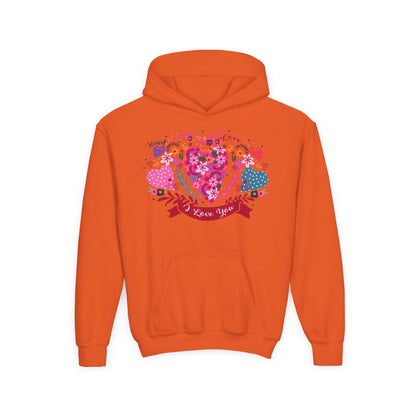 Youth Heavy Blend Hooded Sweatshirt - I love you Printify