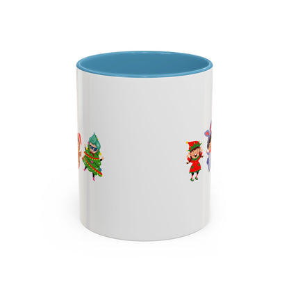 Accent Coffee Mug - Super kiddo in christmas tree attire - [[{"value":"Wonderwear Kid"}]]