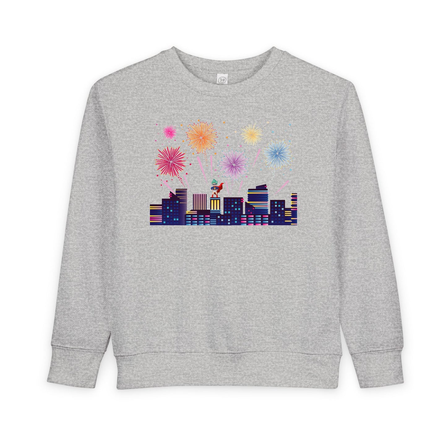Toddler Sweatshirt - Super kiddo with fireworks - [[{"value":"Wonderwear Kid"}]]