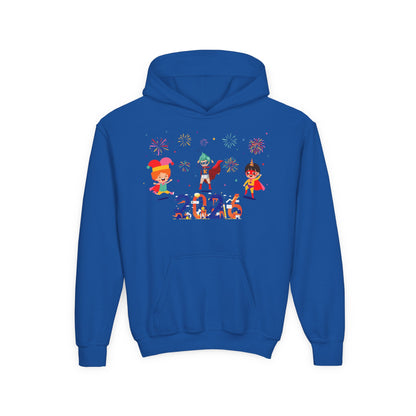 Youth Heavy Blend Hooded Sweatshirt - Super kiddo and other hero - [[{"value":"Wonderwear Kid"}]]