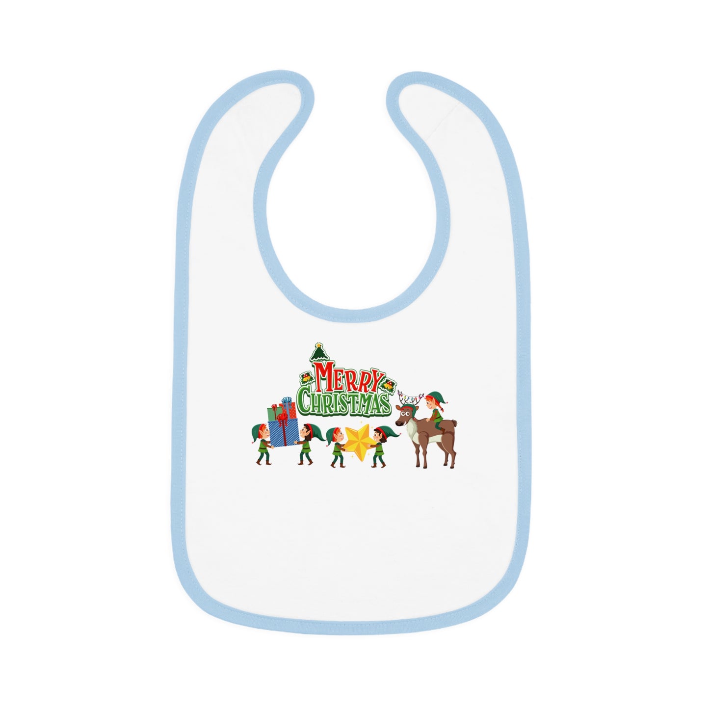 Baby Bib - Merry christmas and reindeer