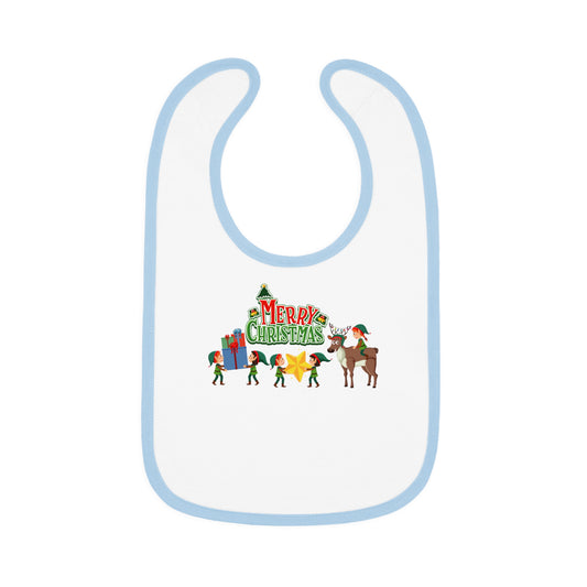 Baby Bib - Merry christmas and reindeer - [[{"value":"Wonderwear Kid"}]]