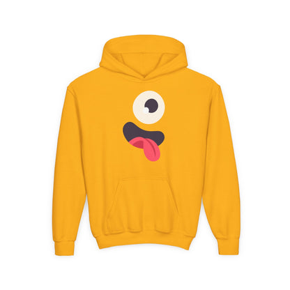 Youth Heavy Blend Hooded Sweatshirt - Monsters Eyes and tongue Printify