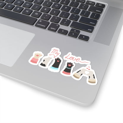 Kiss-Cut Vinyl Decals - Paw My love Printify