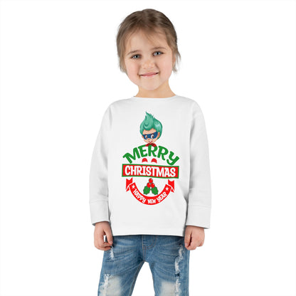 Toddler Long Sleeve Tee - Merry chridtmas from super kiddo - [[{"value":"Wonderwear Kid"}]]
