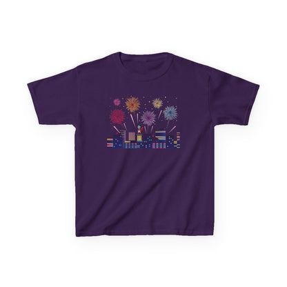 Kids Heavy Cotton™ Tee - Super kiddo with fireworks - [[{"value":"Wonderwear Kid"}]]