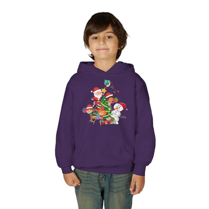 Youth Heavy Blend Hooded Sweatshirt - Super kiddo making christmas tree - [[{"value":"Wonderwear Kid"}]]