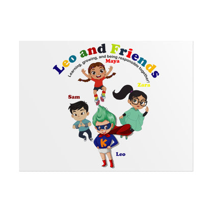 Rolled Posters - Leo & Friends - Learning and growing - [[{"value":"Wonderwear Kid"}]]