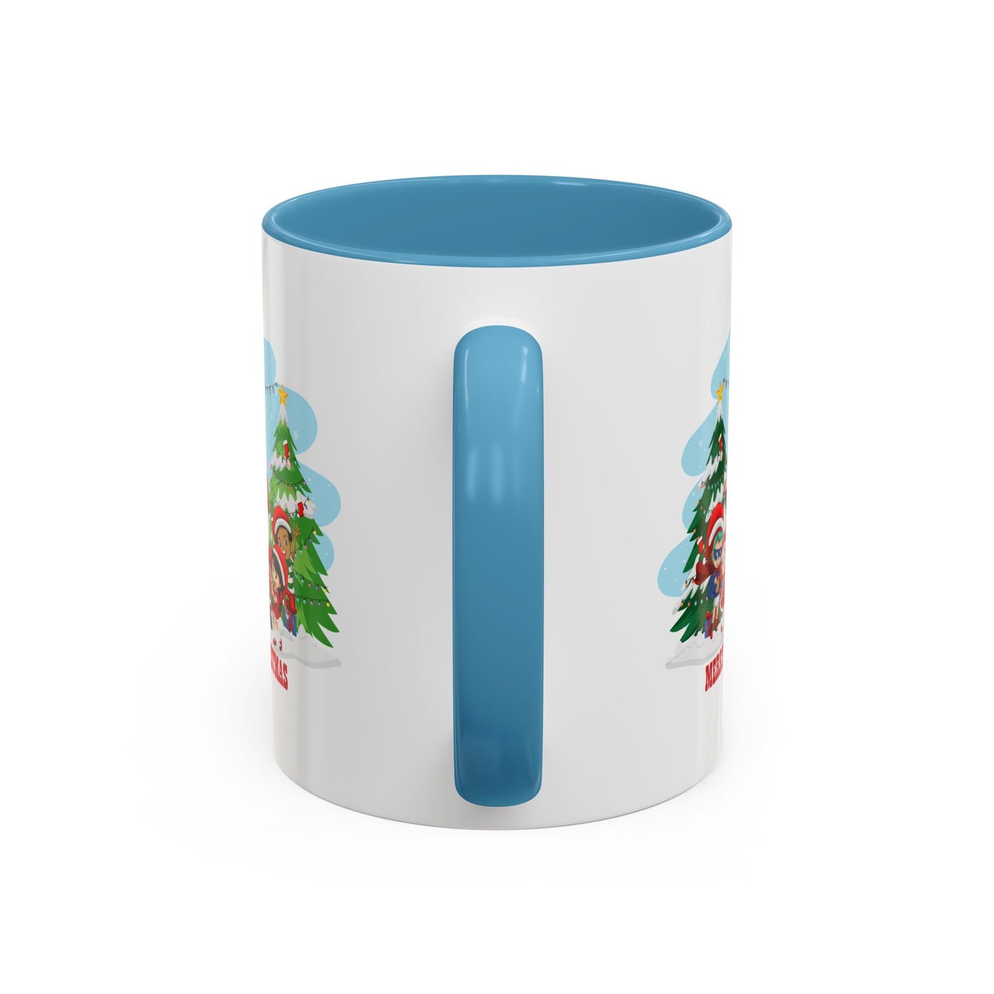 Accent Coffee Mug - Super kiddo with santa claus Merry christmas