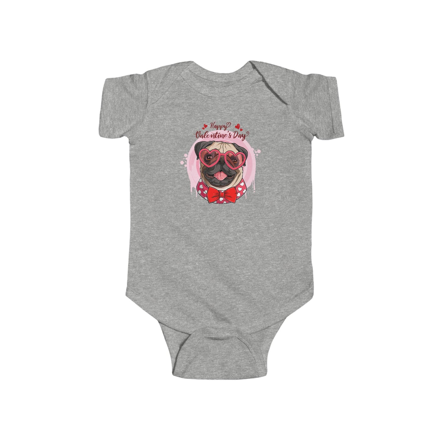 Infant Fine Jersey Bodysuit - Valentines -  Cute Pug - [[{"value":"Wonderwear Kid"}]]