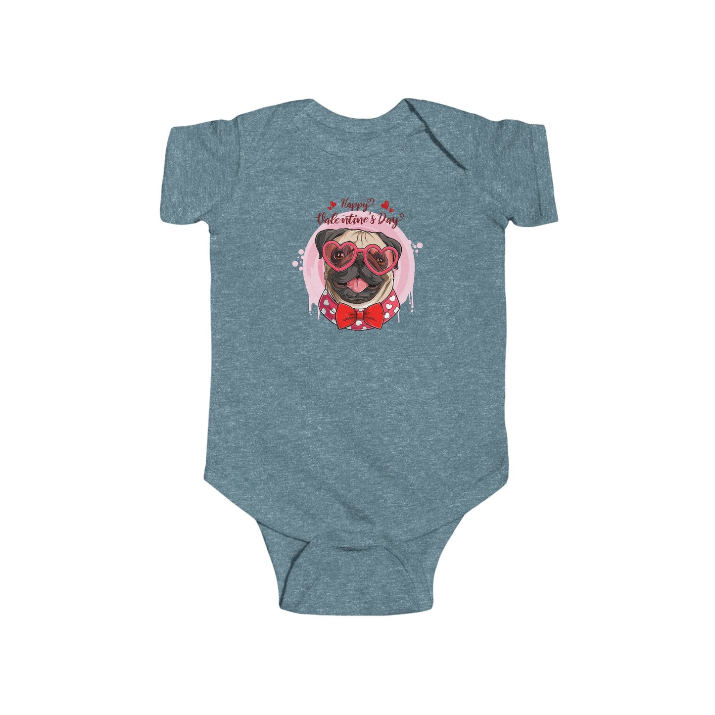 Infant Fine Jersey Bodysuit - Valentines -  Cute Pug - [[{"value":"Wonderwear Kid"}]]