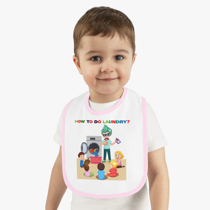 Baby Bib - super kiddo teaching laundry - [[{"value":"Wonderwear Kid"}]]
