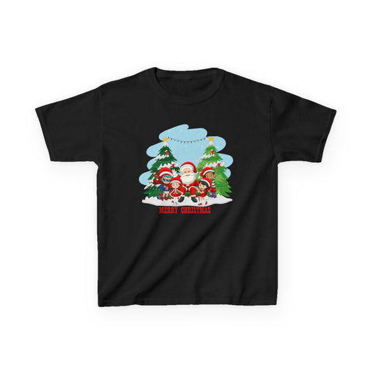 Kids Heavy Cotton™ Tee - Super kiddo with santa claus Merry christmas - [[{"value":"Wonderwear Kid"}]]