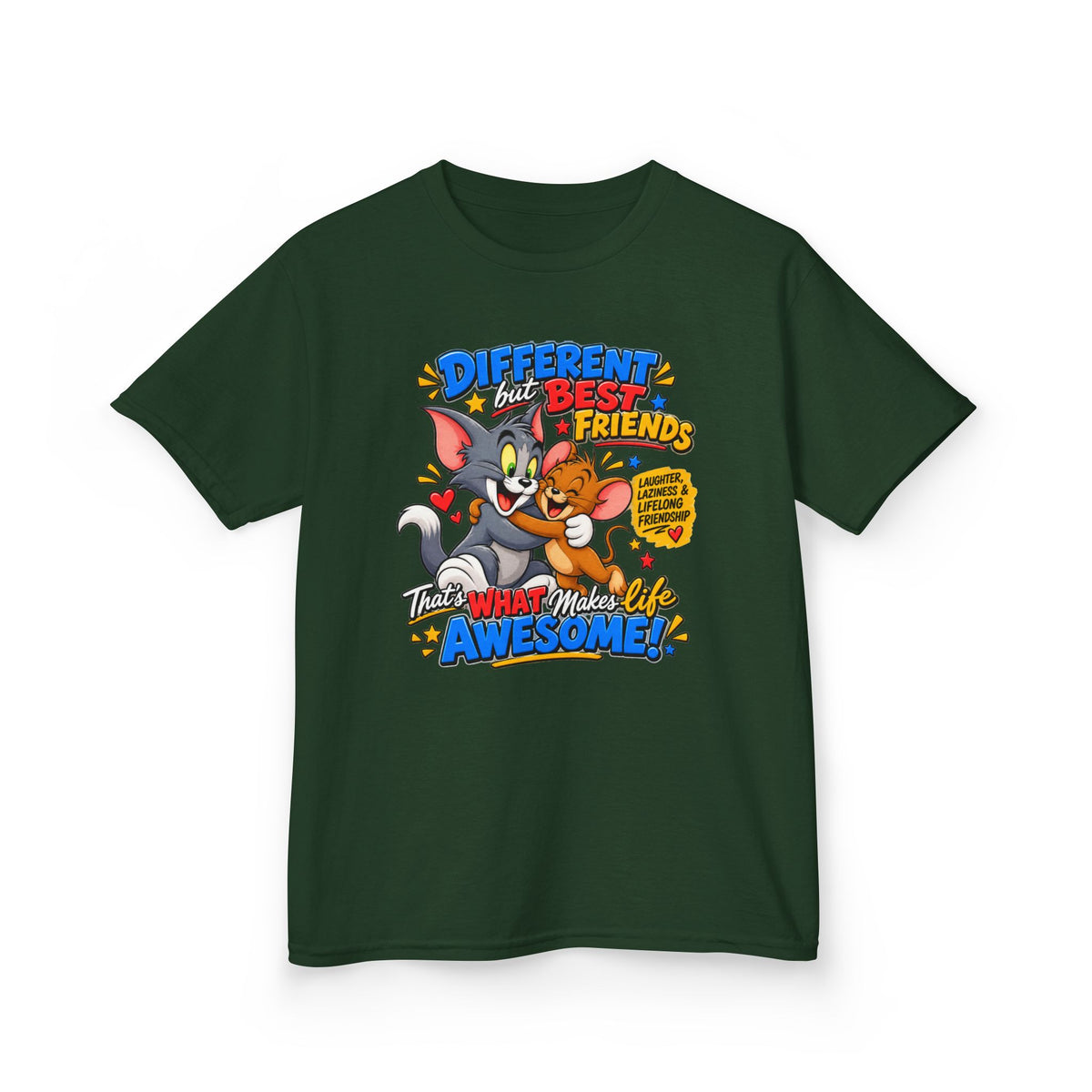 Kids Heavy Cotton™ Tee - Tom and Jerry - Different, Best Friends