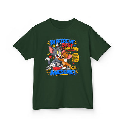 Kids Heavy Cotton™ Tee - Tom and Jerry - Different, Best Friends