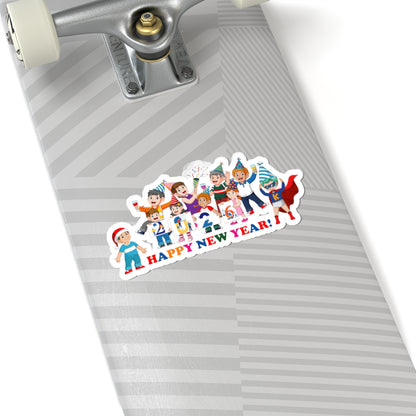 Kiss-Cut Stickers - Happy new year from super kiddo - [[{"value":"Wonderwear Kid"}]]