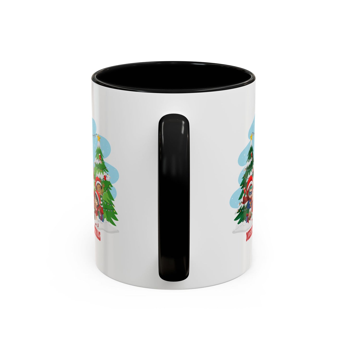 Accent Coffee Mug - Super kiddo with santa claus Merry christmas