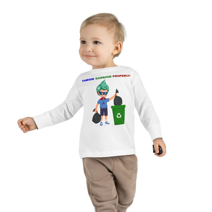 Toddler Long Sleeve Tee - Super kiddo taking trash out - [[{"value":"Wonderwear Kid"}]]