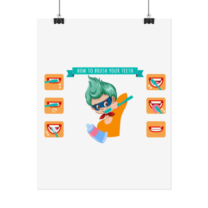 Rolled Posters - Super kiddo how to brush teeth - [[{"value":"Wonderwear Kid"}]]