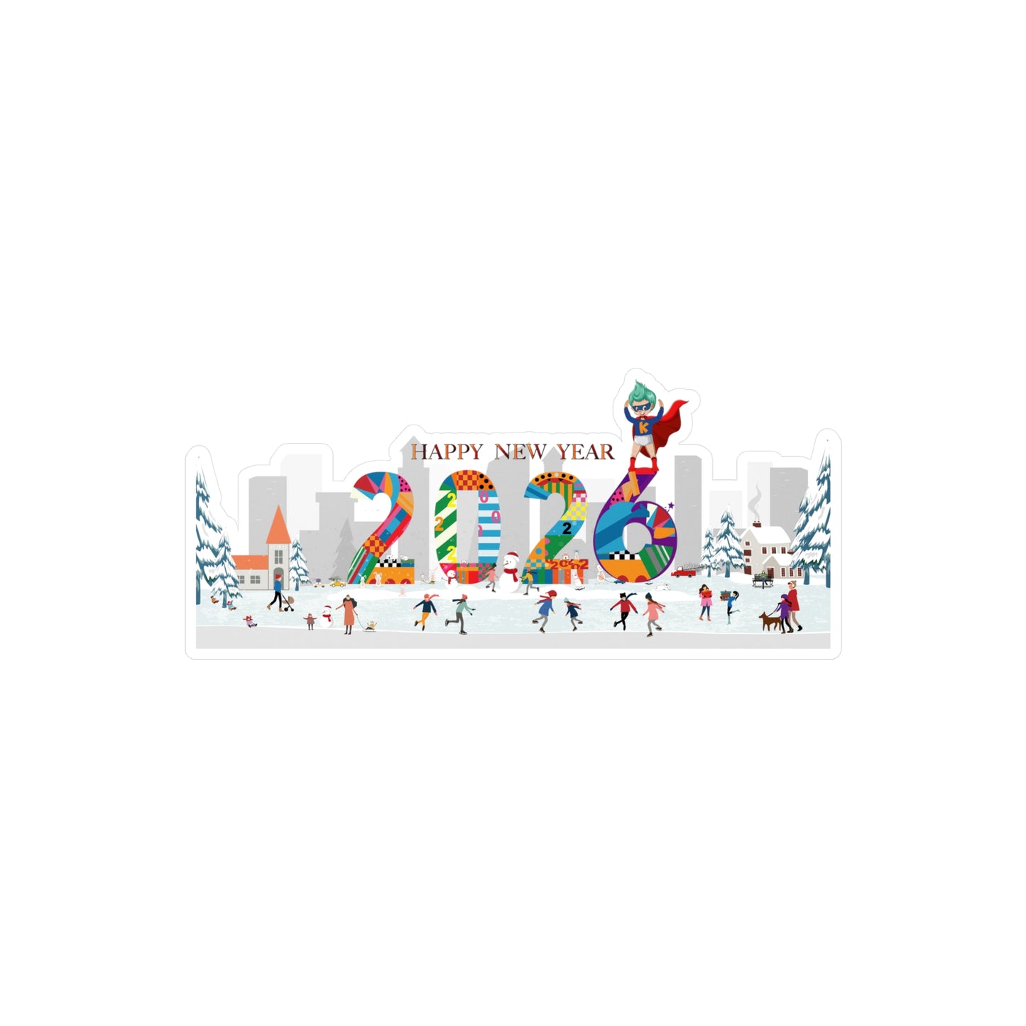 Christmas Kiss-Cut Vinyl Decals – Happy 2026 - [[{"value":"Wonderwear Kid"}]]