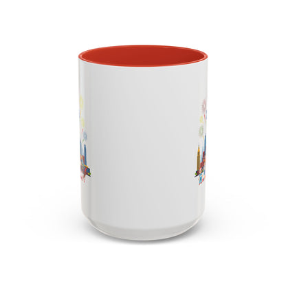 Accent Coffee Mug - Happy new year with fireworks - [[{"value":"Wonderwear Kid"}]]