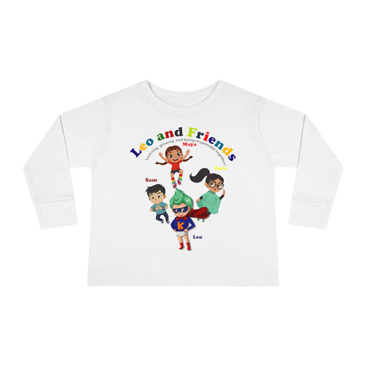 Toddler Long Sleeve Tee - Leo & Friends - Learning and growing - [[{"value":"Wonderwear Kid"}]]