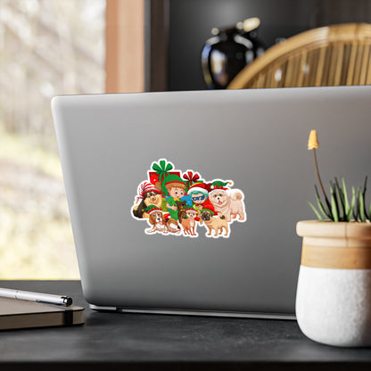 Christmas Kiss-Cut Vinyl Decals – Christmas with super kiddo pet friends without text - [[{"value":"Wonderwear Kid"}]]