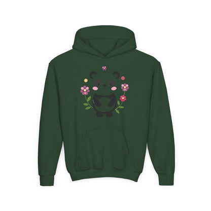 Youth Heavy Blend Hooded Sweatshirt - Charming panda Printify