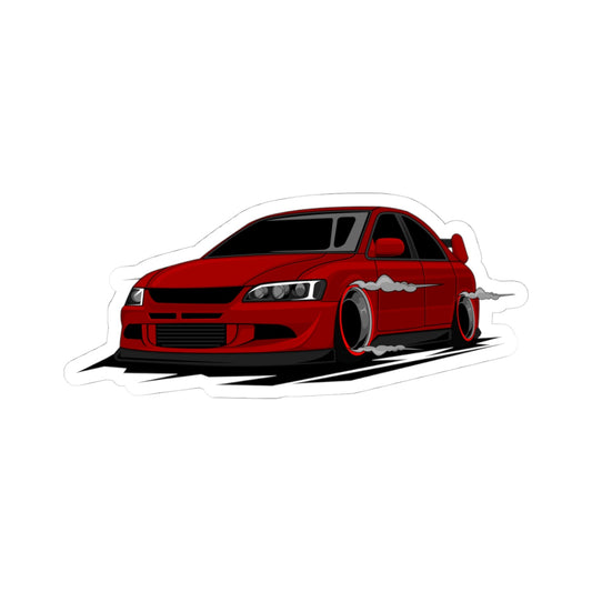 Kiss-Cut Vinyl Decals - Red drift car Printify