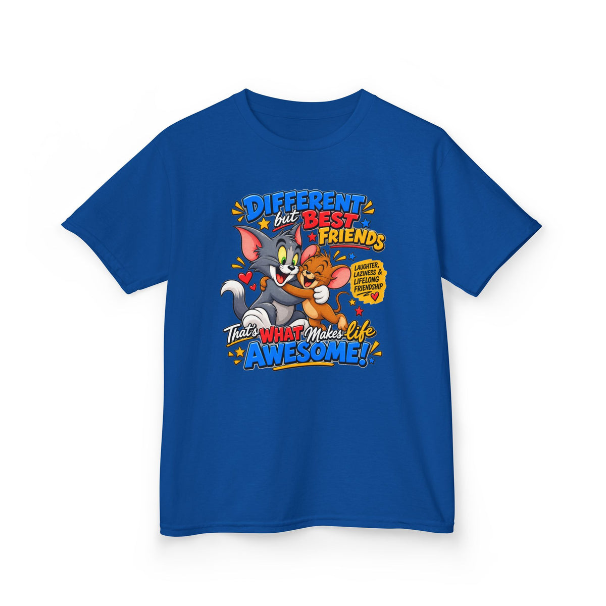 Kids Heavy Cotton™ Tee - Tom and Jerry - Different, Best Friends