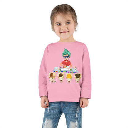 Toddler Long Sleeve Tee - Little kiddo teaching to wash dishes - [[{"value":"Wonderwear Kid"}]]